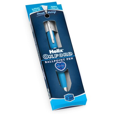 Helix Oxford Premium Ballpoint Pen Light Blue Barrel Nib Black  Ink