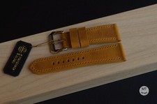 26 mm Cinturino artigianale Pam Italy ocra pullup Vintage Leather Strap Handmade