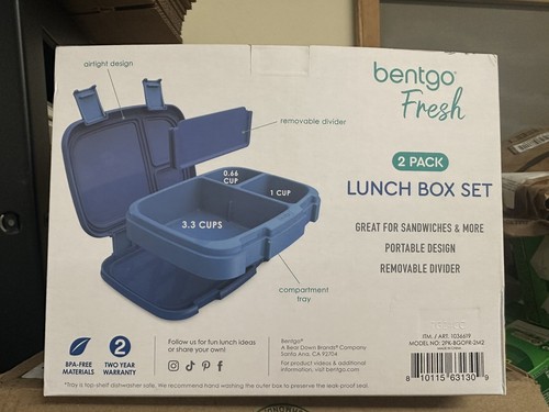 Bentgo Fresh Lunch Box Set Containers (2-Pack) Blue / Teal - Picture 6 of 8