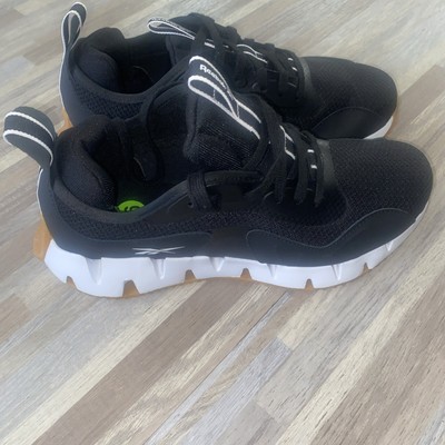 Reebok Zig Dynamica Men's Athletic Shoe Running Sneaker Black Gum Gym Trainers