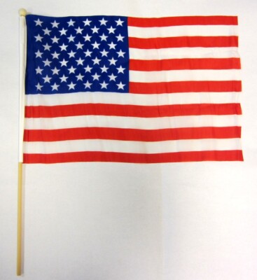 LOT OF 12, 24--HAND HELD AMRICAN FLAGS COUNTRY POLYESTER