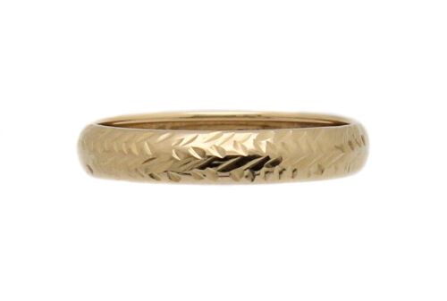Textured Wedding Band 10K Yellow Gold 4mm Ring - Picture 1 of 8