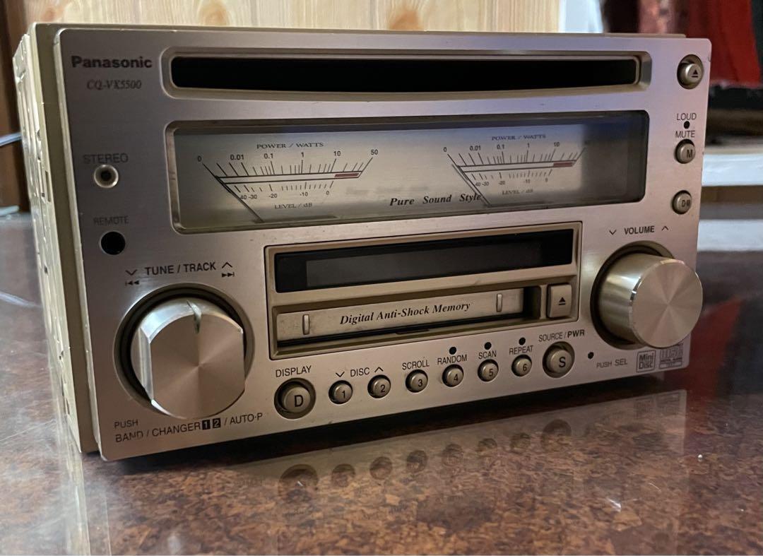 Panasonic CQ-VX5500D CD MD Mini Disc Player Car Audio Silver