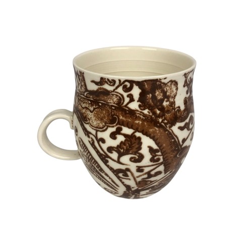 Anthropologie Initial Letter g Embossed Monogram Brown Homegrown Flowers Mug - Picture 3 of 6