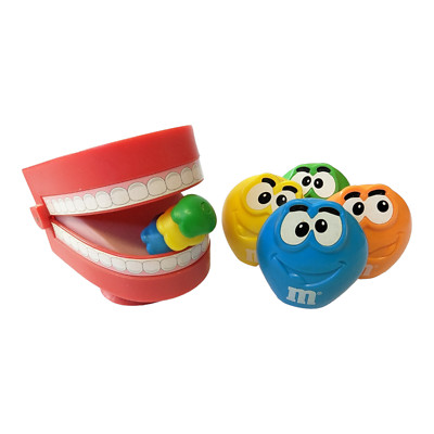 (2) Vintage M&M Burger King Kids Meal Toys - Chattering Teeth & Pull-Back
