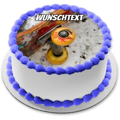 Skater eßbar Tortenbild Party Deko personalisiert Geschenk Geburtstag Skateboard