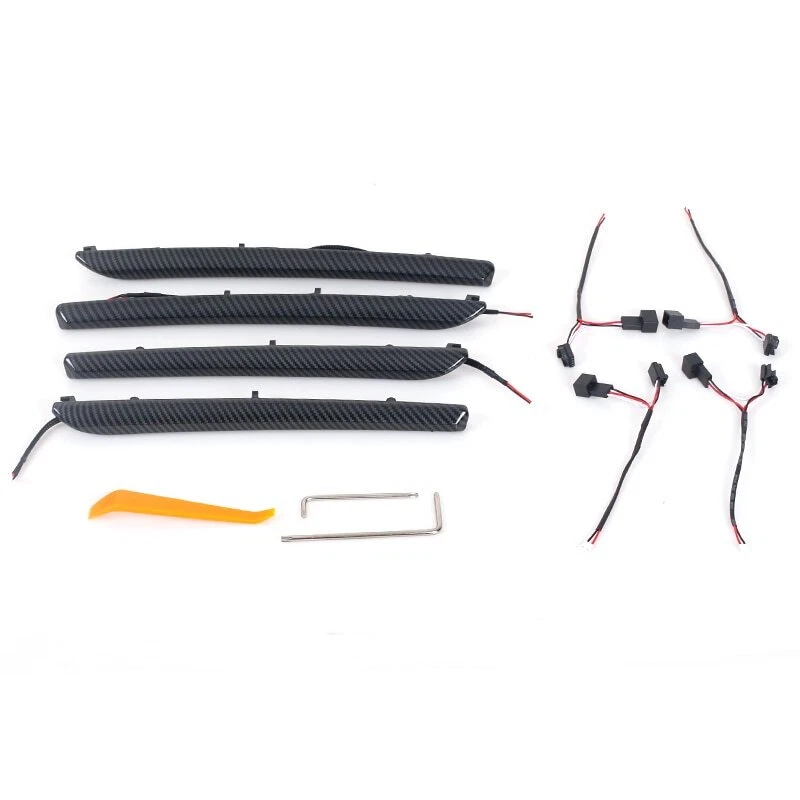 Para Audi A3 S3 8V 2014-2019 Puerta Coche Pantalla LED Decoración Fibra Carbono Color Foto 2 de 4