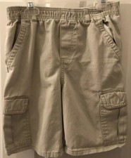FADED GLORY KIDS SIZE LG 10/12 STONE TILE ELASTIC WAIST CARGO SHORTS