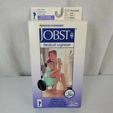 Jobst Ultrasheer Thigh Highs 15-20 mmHg W/ Silicone Band Stockings 122330 Black