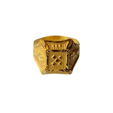 22K/18K Real Certified Yellow Gold Carved Design Kids Ring