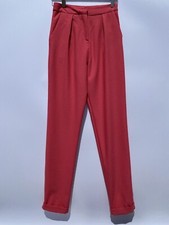 Asos Pink High Rise Cigarette Pants Pleated Front Slash Pocket 2