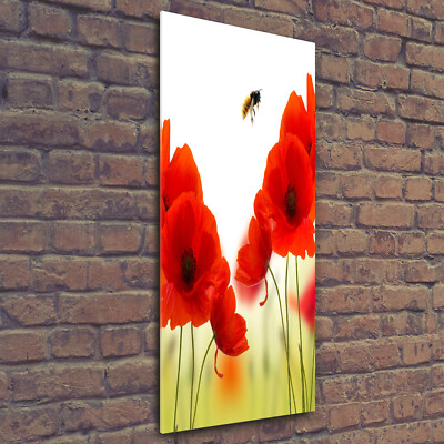 Tableau Toile Grand Format 70x140cm - Coquelicots Moderne, Imprimé, Marque Tulup, Neuf