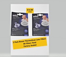 2 Pack Braun ThermoScan Lens Filters 80 Total Factory Sealed