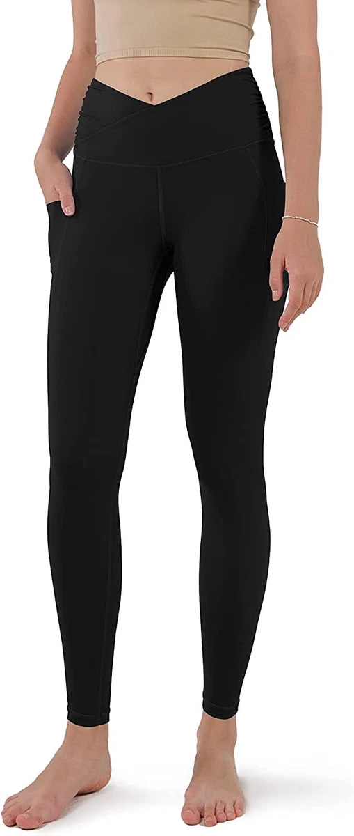 ODODOS Women's Cross Waist Yoga Leggings with Inner Pocket, Sports Gym  Workout R