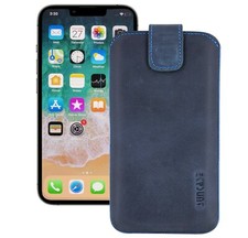 Case for IPHONE 13 Mini 5.4 " Case Cover Leather IN Pebble Blue+Silicone