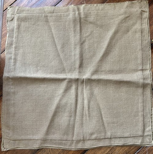 Pottery Barn Tan Pillow Cover 20x20” TAN Sides 100% Linen NEW 2013 - Picture 2 of 13