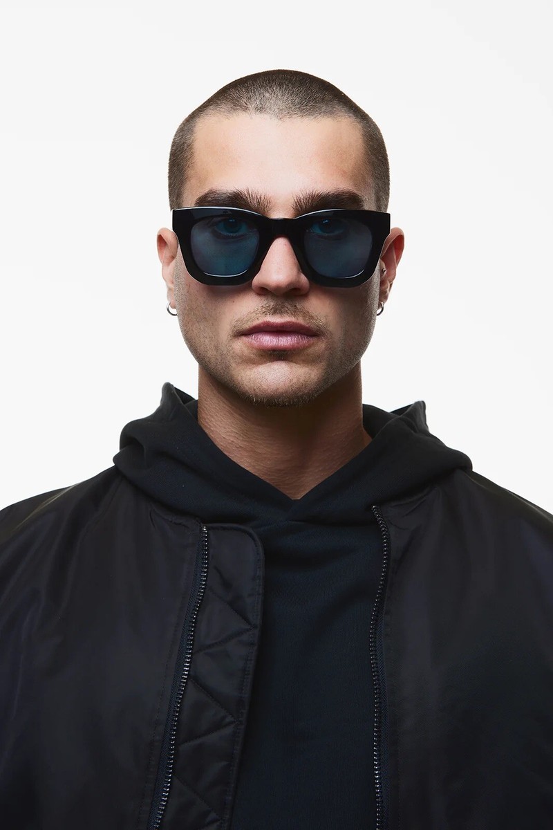 STRATA Roadcase Sunglasses Acetate Black Square Frame  display picture 2