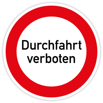 Aufkleber Einfahrt/Durchfahrt Für LKW Verboten PVC Folie Selbstklebend