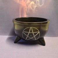 RäUcherschale Pentagramm Hexenkessel RäUchergefäß Weihrauch 9,7 Cm Mittel