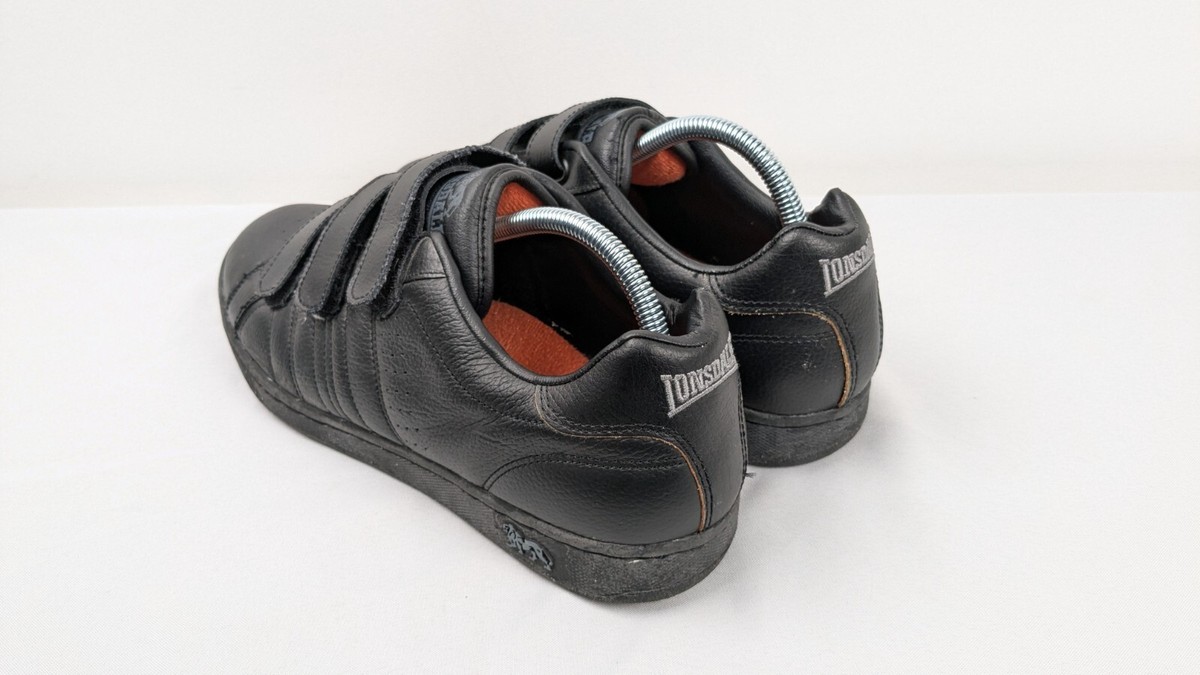 Black Lonsdale Leyton Trainers Lonsdale Black Leather Trainers Top