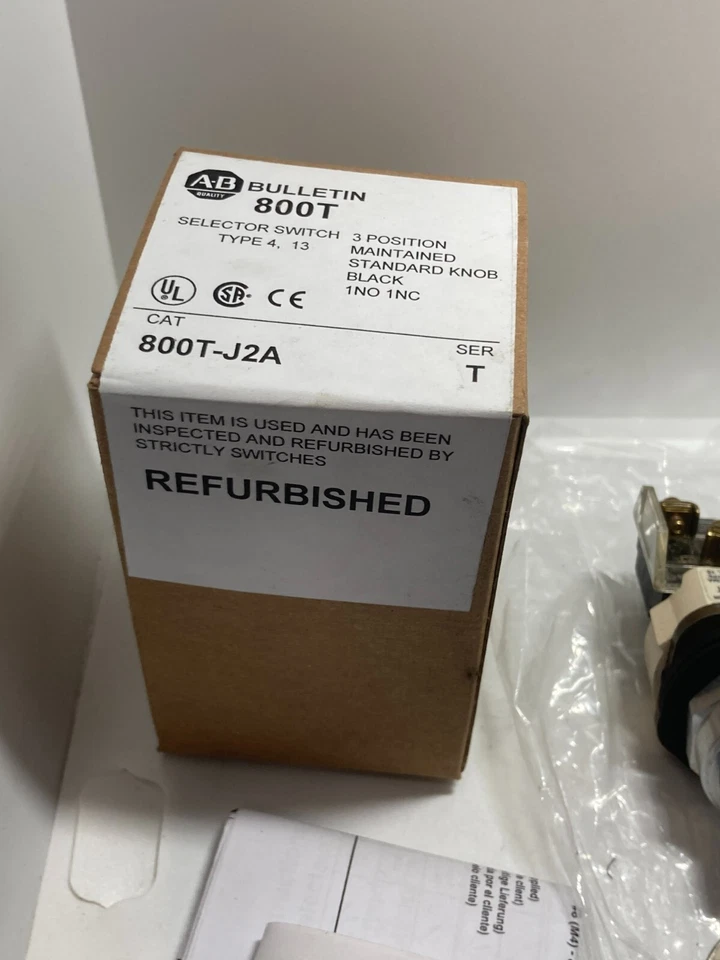 ALLEN BRADLEY 800T-J2A SELECTOR SWITCH 3 POSITION MAINTAINED 1NO/1NC 30MM SER. T - Image 4 of 4
