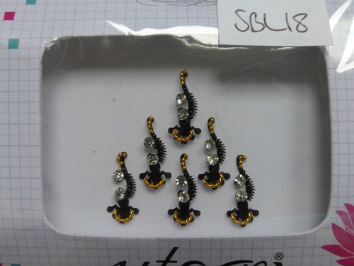 Beautiful Quality Faux Crystal Indian Bindi * Black (2015-APR) - Picture 14 of 19