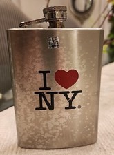 I Love NY New York Liquor Flask ~  8 oz. Stainless Steel #YF8S