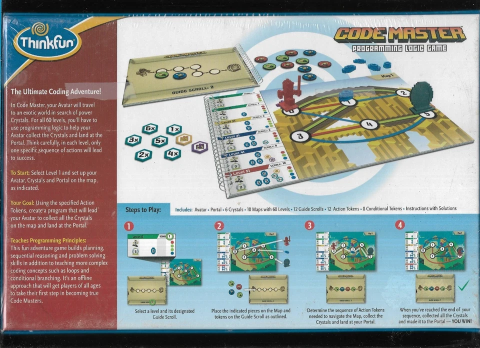 Thinkfun's CODE MASTER Programming Logic Game - 60 Levels - BRAND NEW SEALED - Image 2 of 2