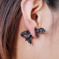 SEXY SPARKLES Sexy Sparkles Dinosaur 3D Double Sided Ear Stud Earrings for Women