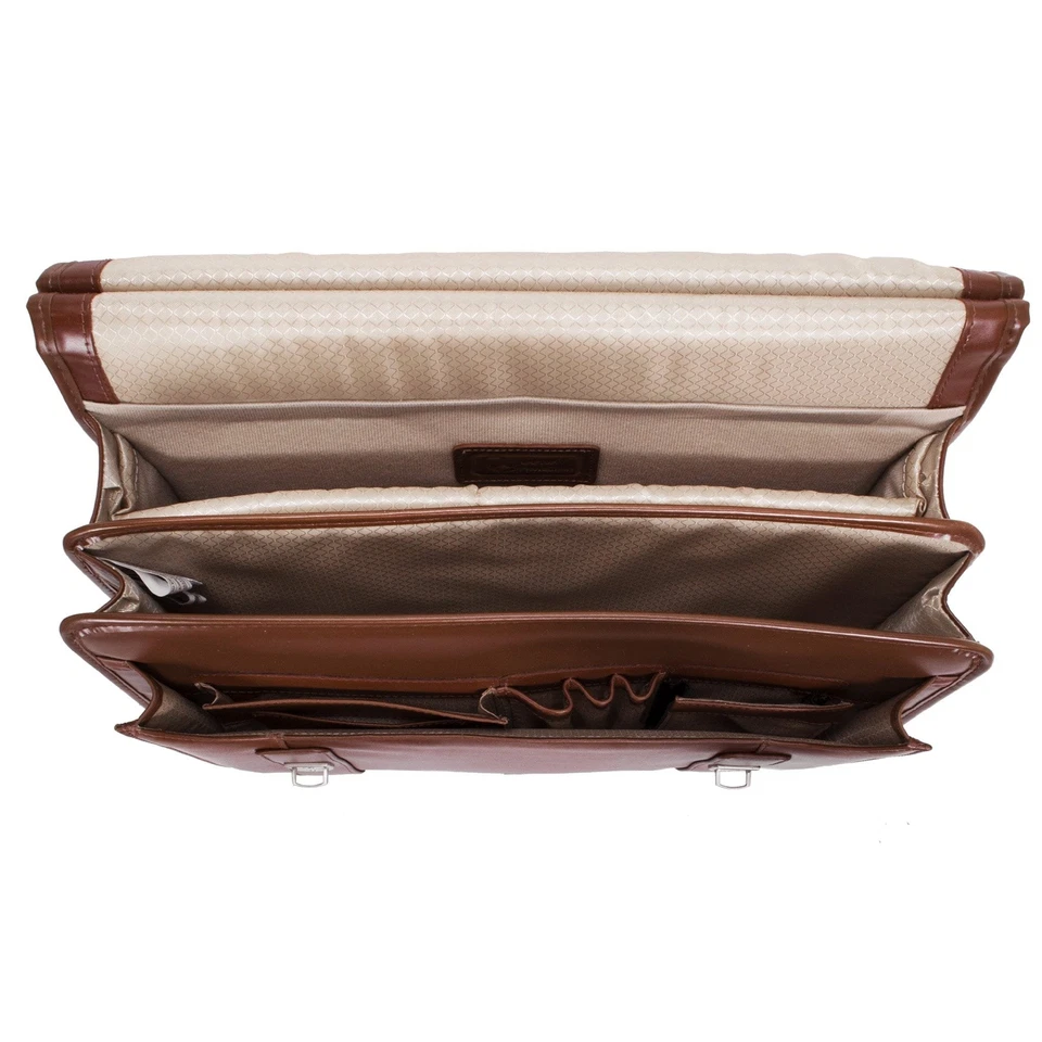 McKlein USA Halsted 15.6" Leather Double Compartment Laptop Briefcase Assorted C - Image 2 of 4
