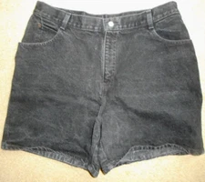 Gitano Jeans Shorts Women 18 Black Bermuda High Rise Zip Fly Demin 5 Pockets VTG