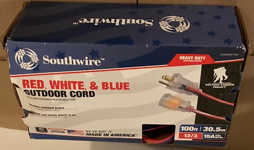 Southwire 100 pies 12/3 interior/exterior rojo, blanco y azul a rayas - Imagen 3 de 3