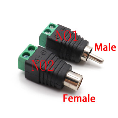RCA Connector Male Female Plug To AV Screw Terminal Video Balun Adapter Jack