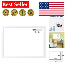 Elegant 17" x 23" Magnetic Whiteboard with Wood Frame - Perfect for Note-keeping