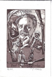 JENS RUSCH: Exlibris für Dr. Werner Grebe "Karl May"