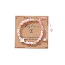 Cross Pearl Bracelet First Communion Confirmation Baptism Gifts Easter Gifts Fai