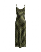 Levis Womens L Black/Green Plaid Satin Slip D...