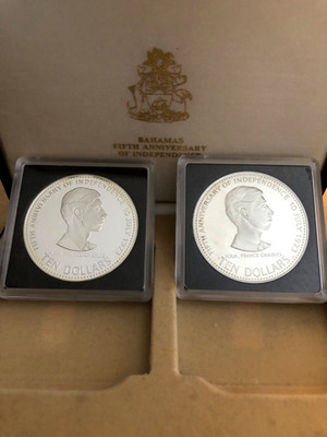 Bahamas 1978 Two-Coin Proof Set Of Prince Charles-5th Anniv. of Independence