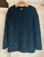 Reformation Lokie Teal Fuzzy Knit Mini Sweater Dress Women’s XS