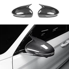 Carbon Fiber ABS Side Rearview Mirror Cap Overlay Molding Trims For Genesis G70