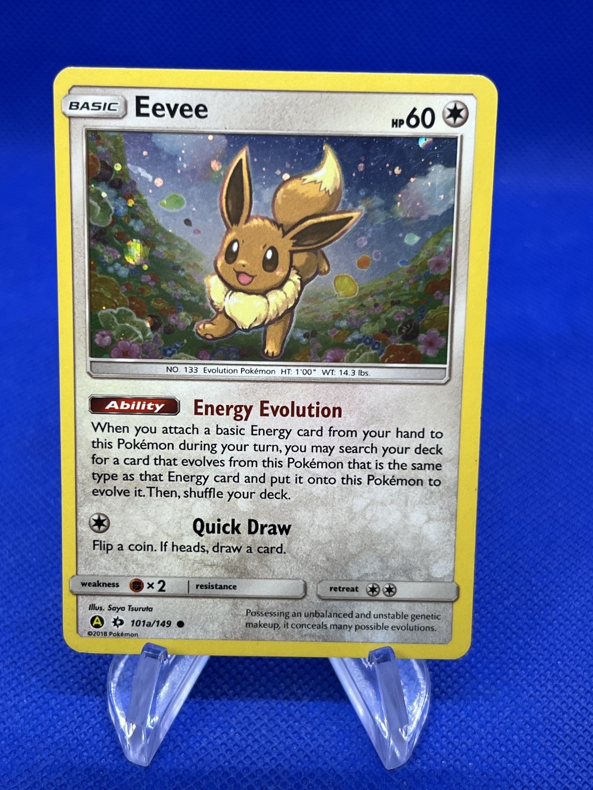 Pokemon Sun & Moon Base Set Eevee 101a/149 Cosmos Holo Alternate Promo LP/MP