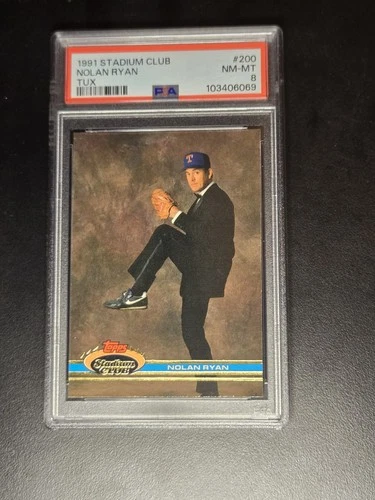 1991 STADIUM CLUB TUX #200 NOLAN RYAN PSA 8 NICE CARD!!!