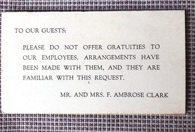 VTG 1920s Calling Card Mr.&Mrs. F. Ambrose Clark Equestrian & Horse Racing World