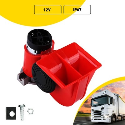 12V Hupe Horn mit Schneckenkompressor Zweiklang 125dB Fanfare Boot KFZ Auto PKW