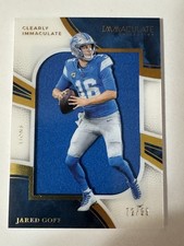 2025 Panini Immaculate Jared Goff #CIJ-JG Clearly Immaculate Jersey /99 Lions