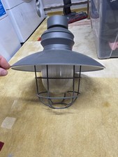 Industrial Ceiling Light Fitting Anthracite Grey Hanging Pendant Cage Style
