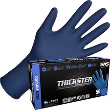 SAS Safety, Thickster Powder-Free Latex Disposable Gloves - 14 Mil, 12in.