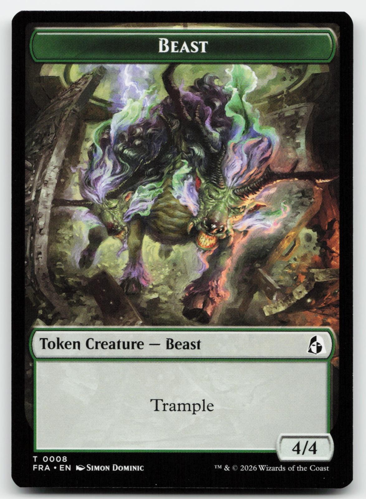 Beast Token 8 Token Ravnica Allegiance Magic: The Gathering Near Mint