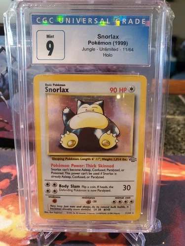 Pokemon TCG Snorlax 11/64 Holo Inlimited Jungle - CGC 9