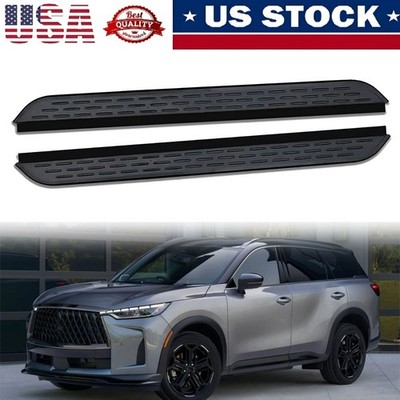 2PCS Running Boards Fits for 2020-2024 2025 Infiniti QX60 Black Nerf Bar US ST